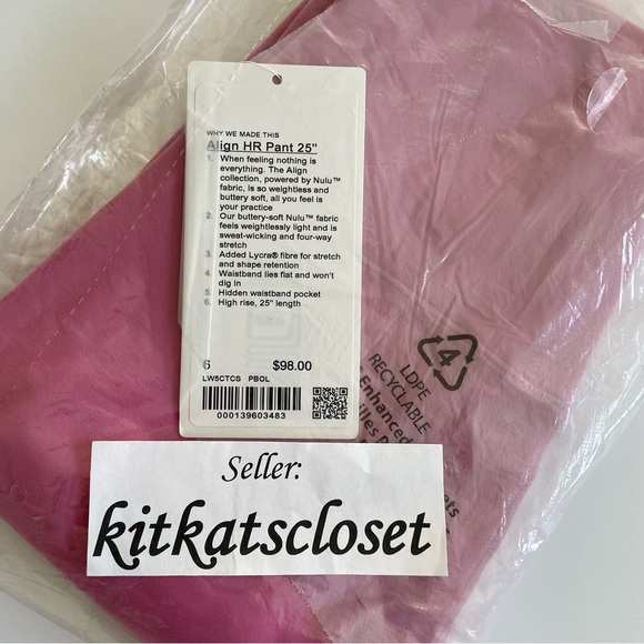 🆕 PINK BLOSSOM - NWT lululemon align high-rise HR pant 25" size 6 - Picture 2 of 9